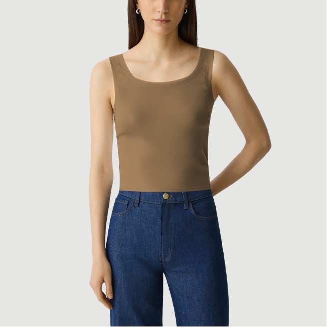 Retro split square neck camisole - Image 2