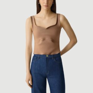 Retro curved patchwork camisole