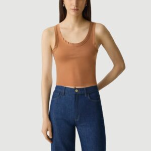 Deep U-neck thick-edge slim-fit camisole