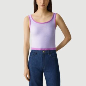 Retro patchwork square neck short camisole