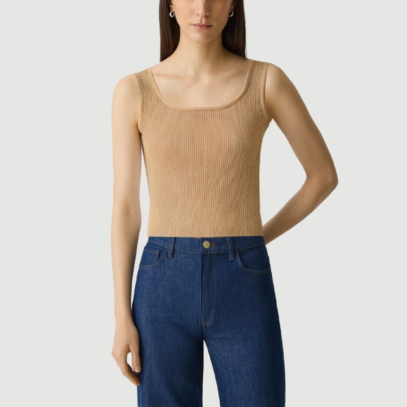 Vintage Square Neck Knit Slim Camisole