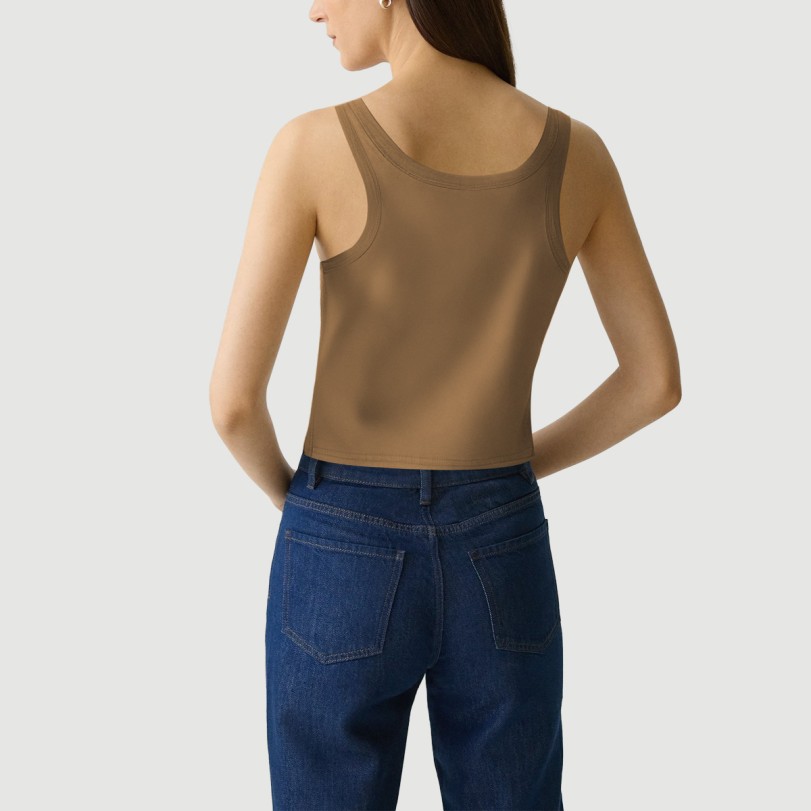 Retro split square neck camisole - Image 5