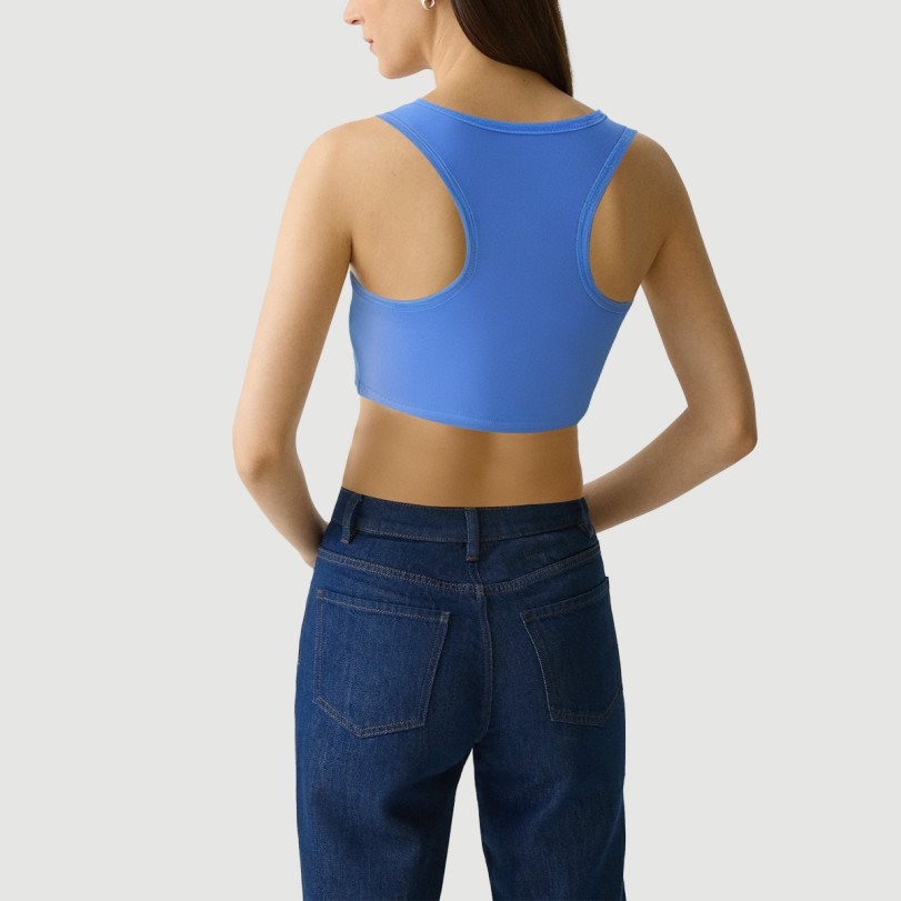 Retro hollow round neck short sports vest - Image 5