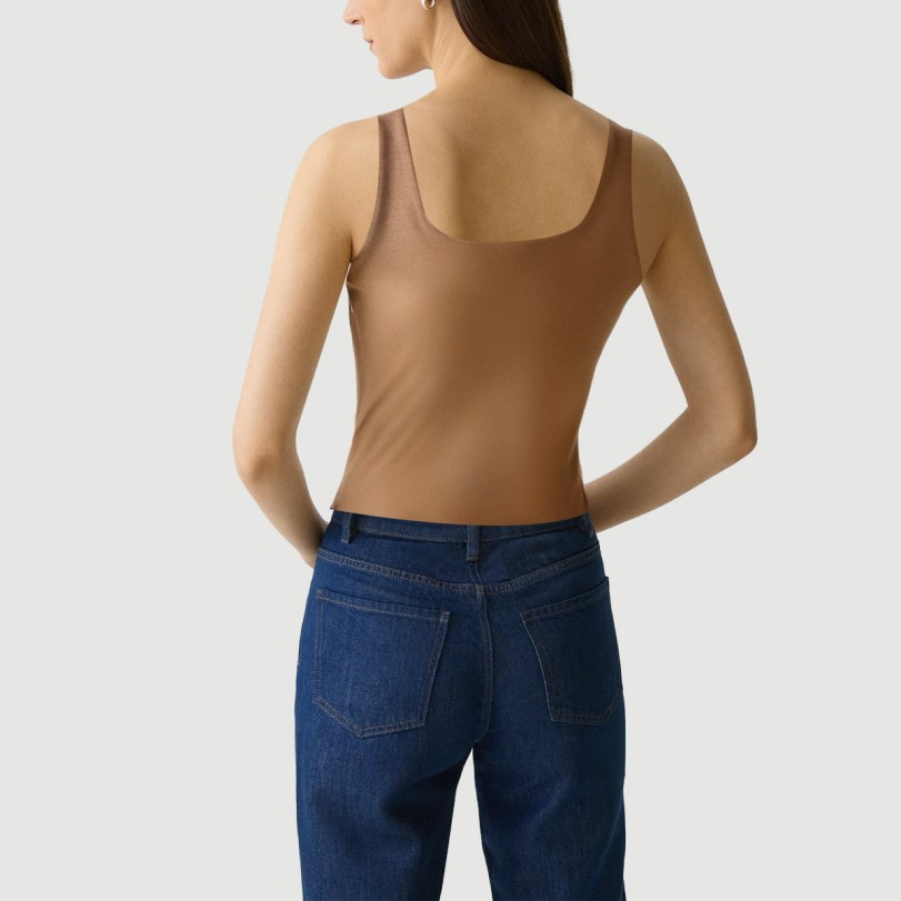 Retro curved patchwork camisole - Image 5