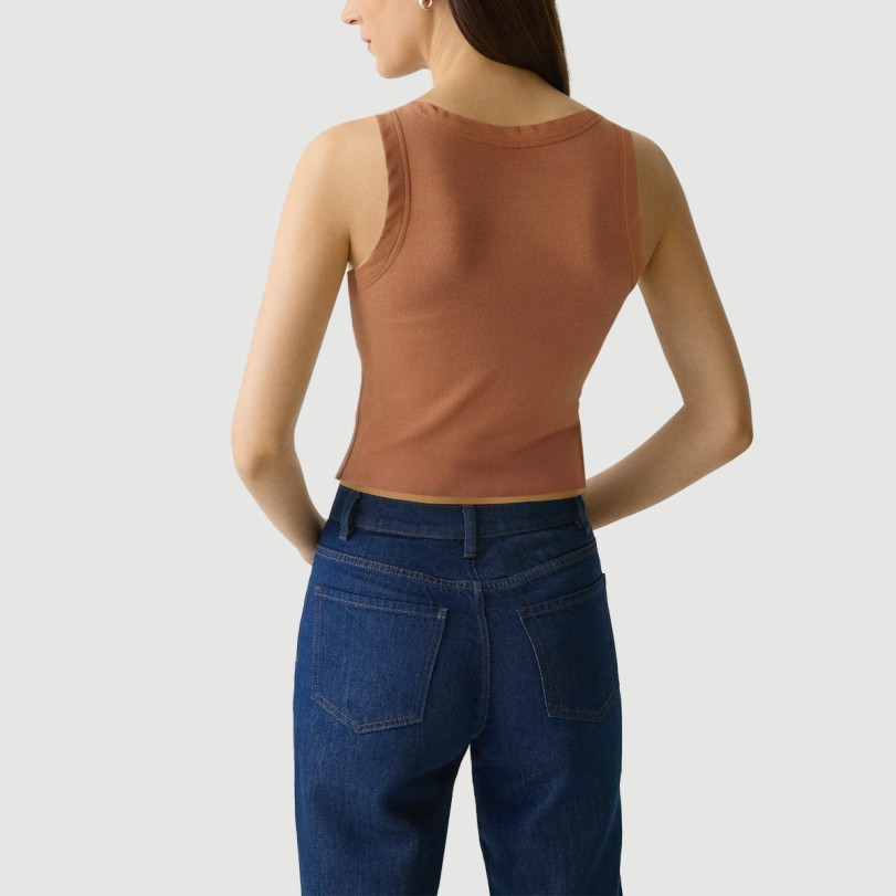 Deep U-neck thick-edge slim-fit camisole - Image 5