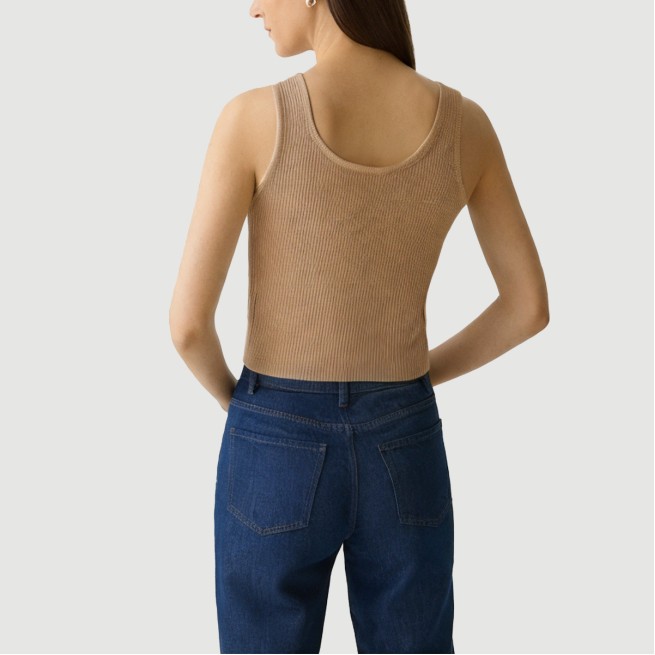 Vintage Square Neck Knit Slim Camisole - Image 6