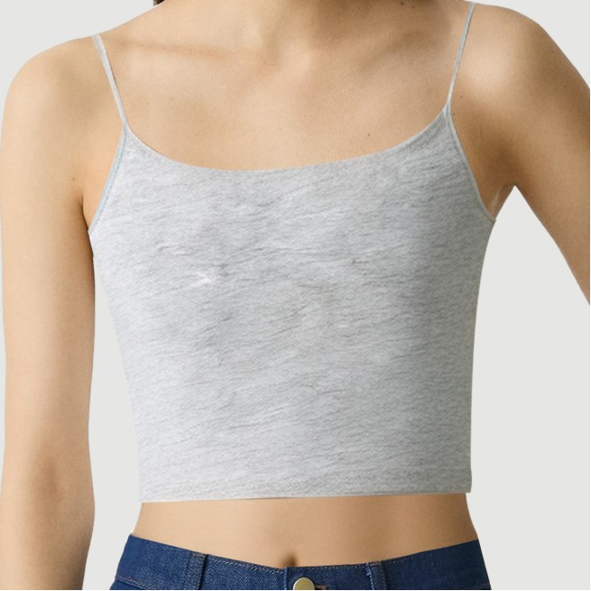 Plus Size Grey Sleeveless Cropped Camisole - Image 8