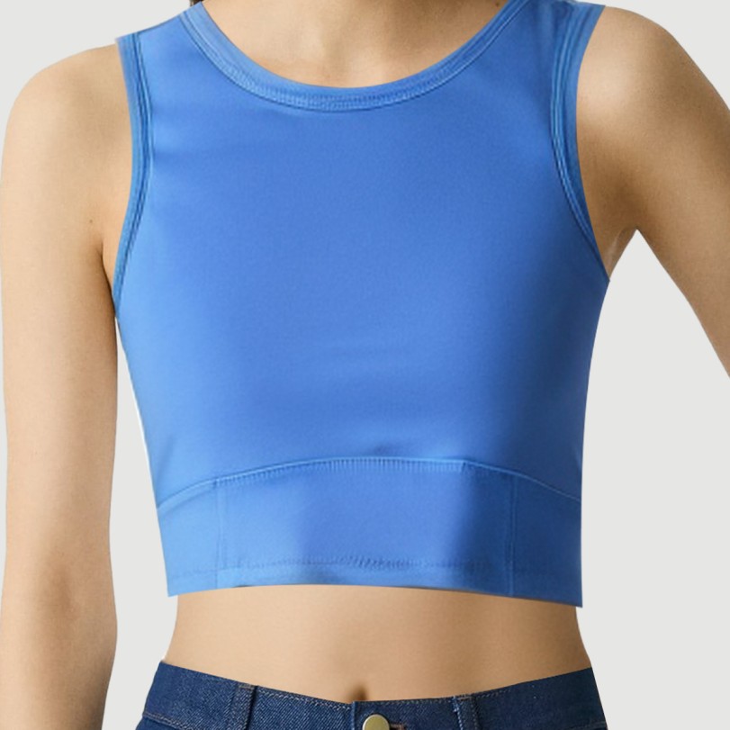 Retro hollow round neck short sports vest - Image 7