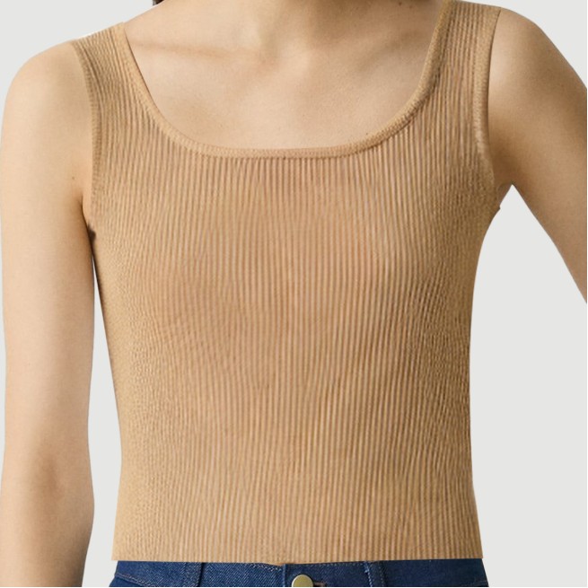 Vintage Square Neck Knit Slim Camisole - Image 8