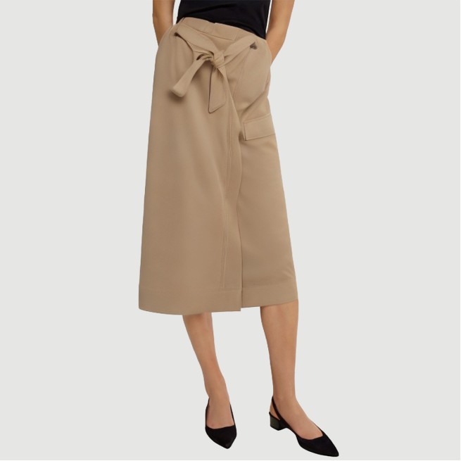 Khaki Front Slit Belted Maxi Dress - Image 2