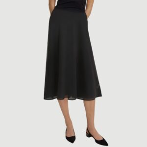 Black zipper back maxi skirt