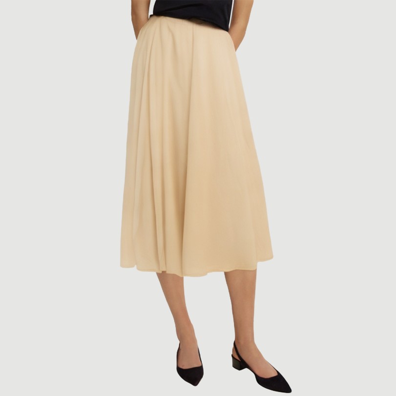 Yellow elastic waist maxi skirt