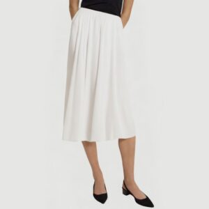 White casual fashionable A-line long skirt