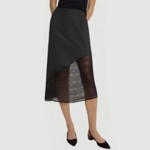 Zippered patchwork lace maxi dress