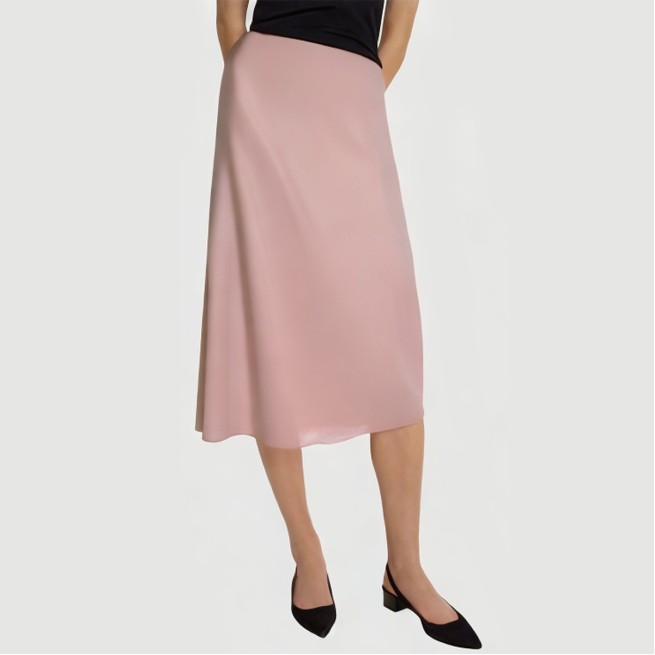 Pink pleated zipper maxi skirt - Image 2