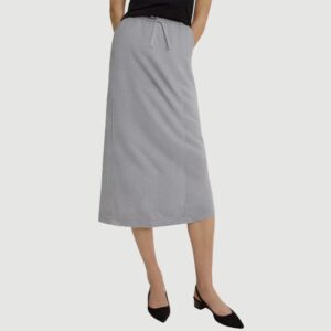Gray casual and fashionable A-line maxi skirt