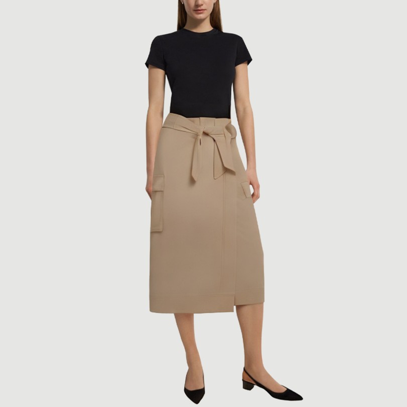 Khaki Front Slit Belted Maxi Dress - Image 5