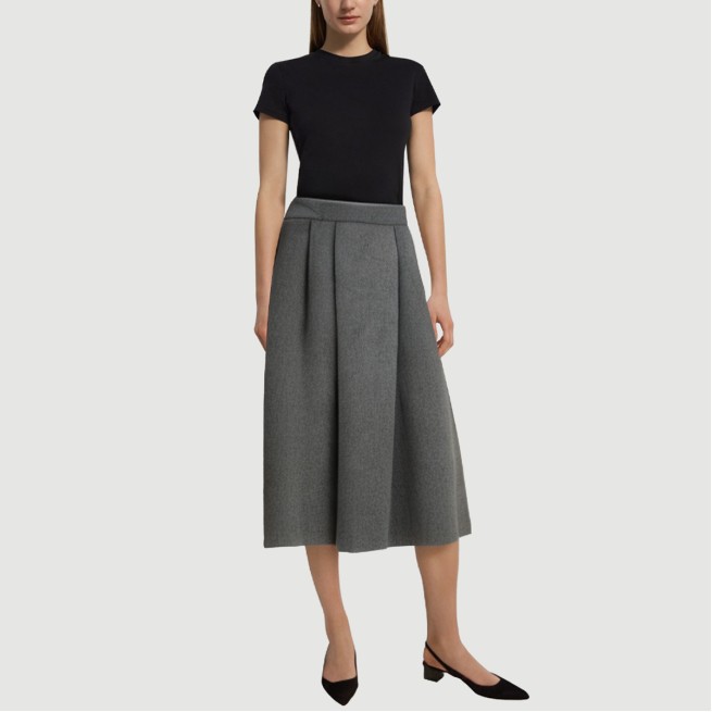 Gray zipper pleated maxi skirt - Image 6