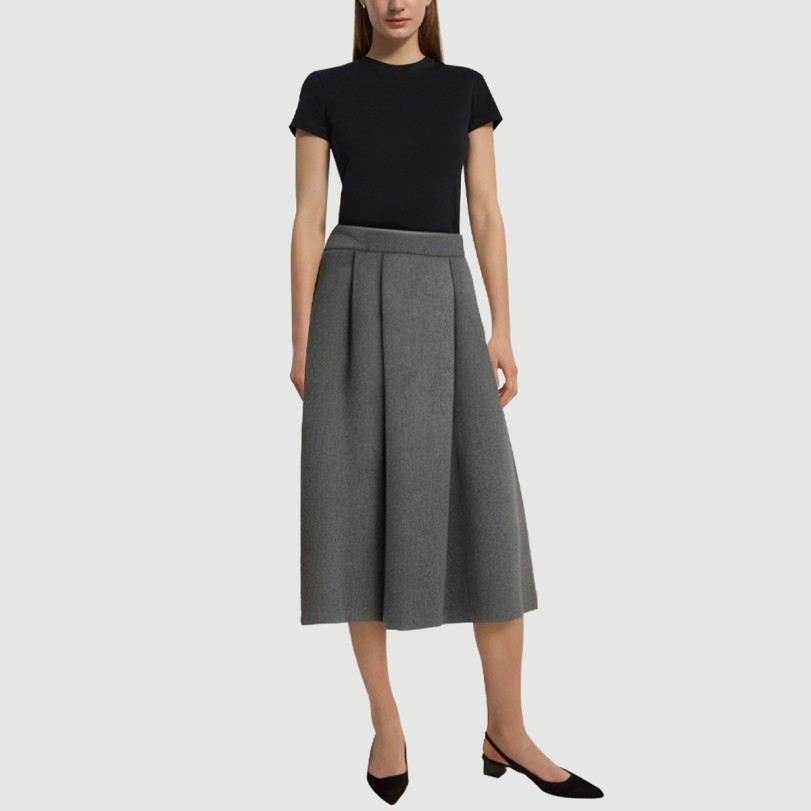 Gray zipper pleated maxi skirt - Image 5
