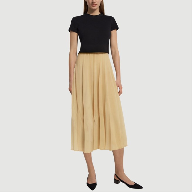 Yellow elastic waist maxi skirt - Image 6