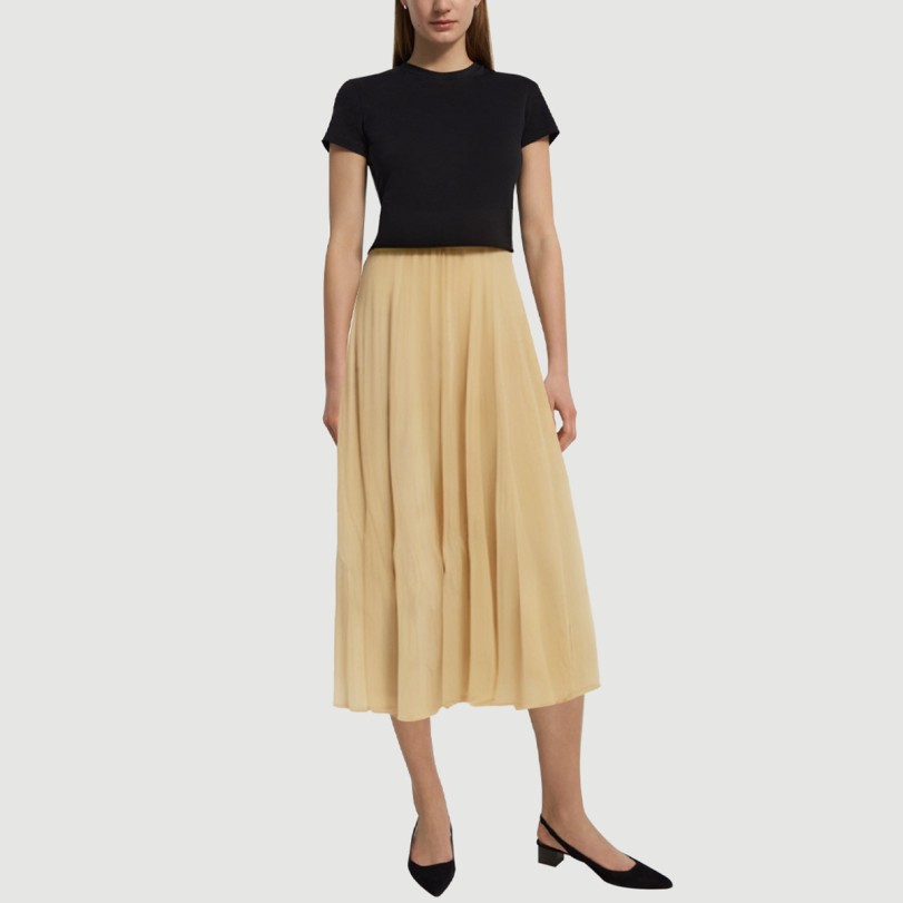 Yellow elastic waist maxi skirt - Image 5