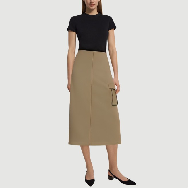 Green zippered maxi skirt with side pockets - Image 6