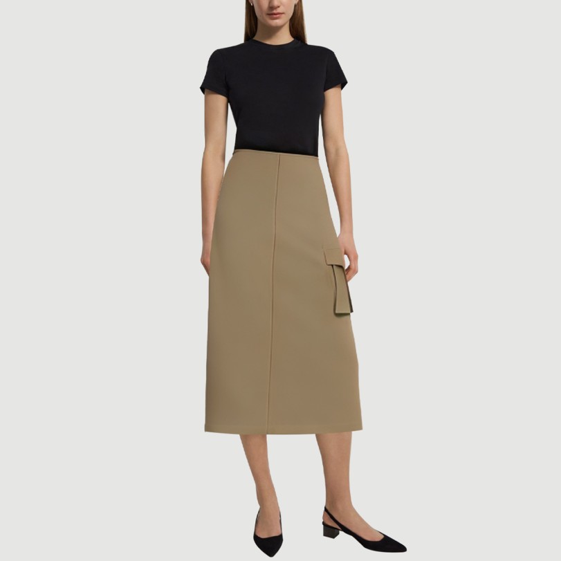 Green zippered maxi skirt with side pockets - Image 5