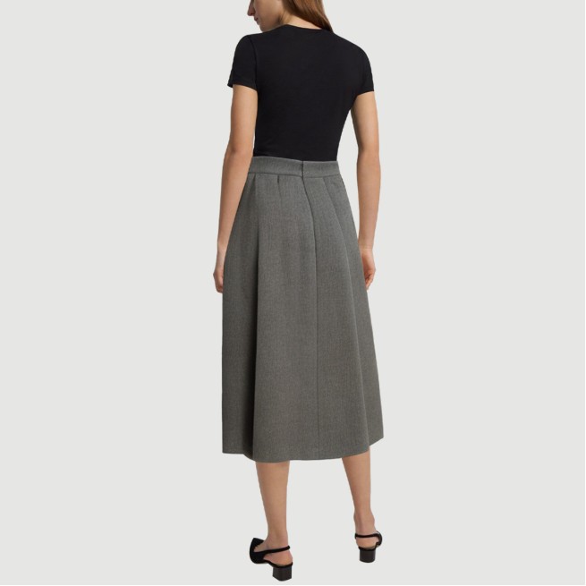 Gray zipper pleated maxi skirt - Image 4
