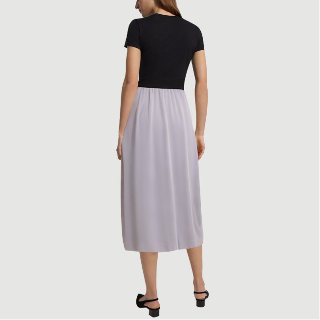 Purple elastic waist calf-length A-line skirt - Image 4