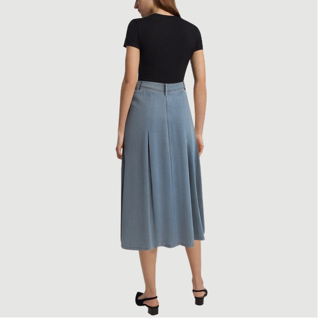 Fishtail pleated denim maxi skirt - Image 4