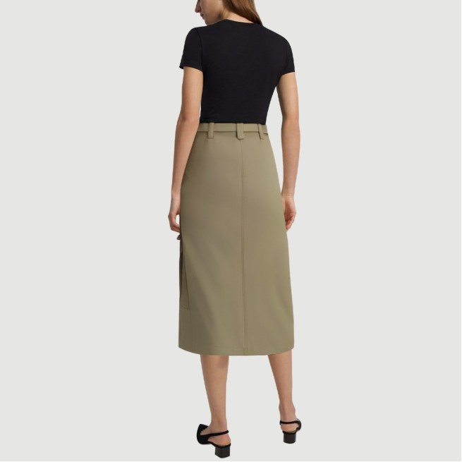 Green zippered maxi skirt with side pockets - Image 4