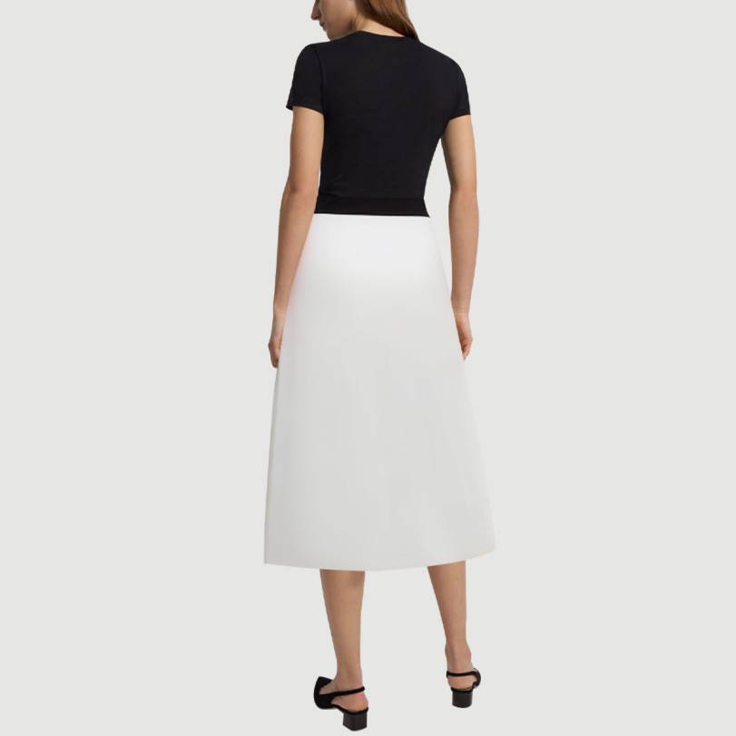 Button-paneled white bandage skirt - Image 3