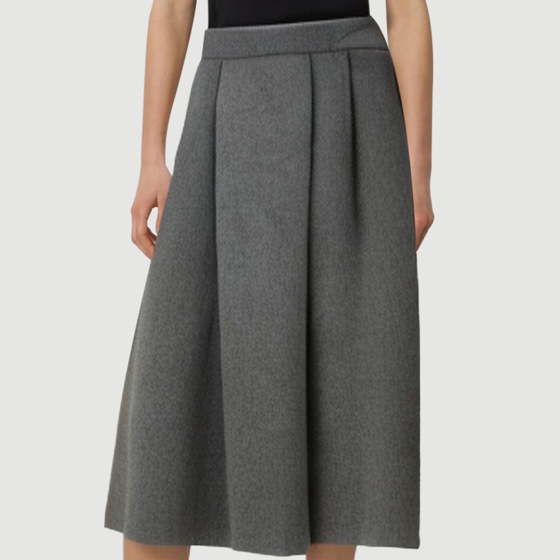 Gray zipper pleated maxi skirt - Image 7