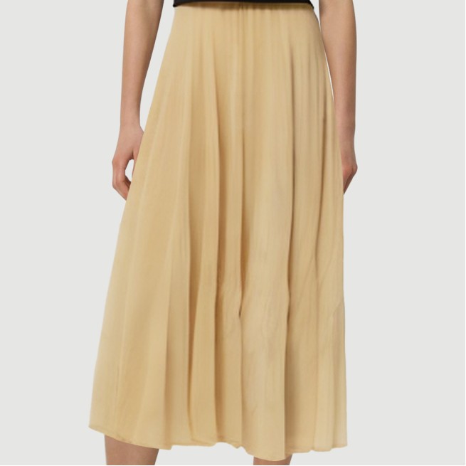 Yellow elastic waist maxi skirt - Image 8