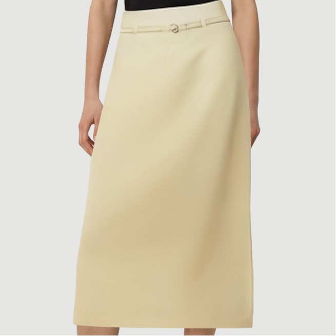 Yellow back slit A-line maxi skirt - Image 8