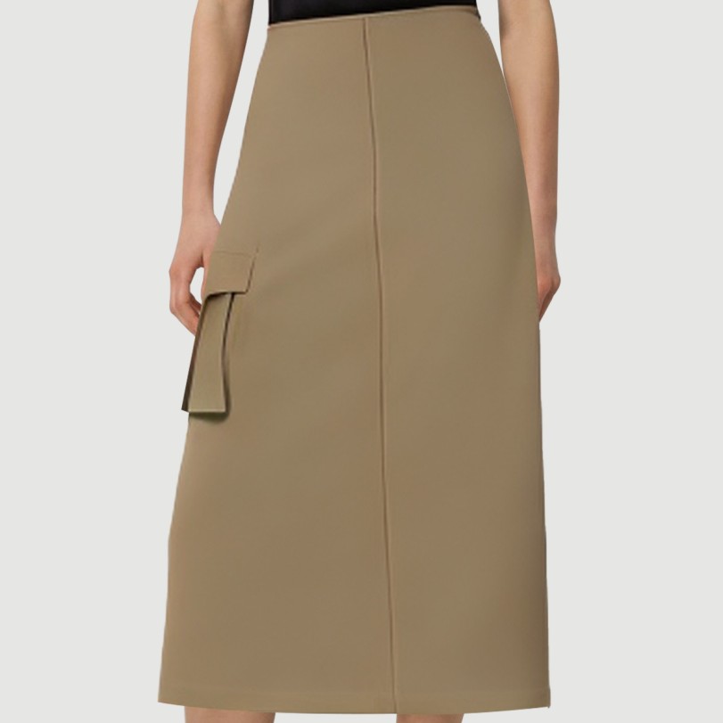 Green zippered maxi skirt with side pockets - Image 7