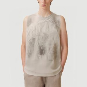 Dirty-dyed graffiti knitted vest