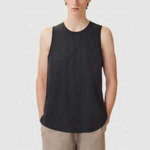 Black Acid Wash Sleeveless Men's Vest