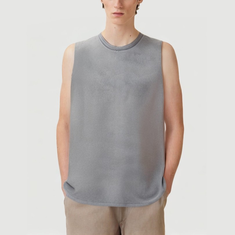 Washed cotton street style vest