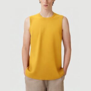 Bamboo fiber high collar breathable casual vest