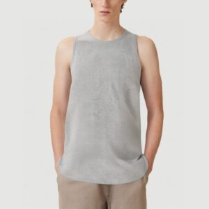 Men's high collar solid color sleeveless vest
