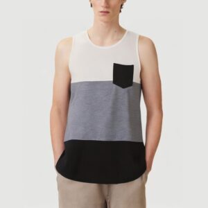 Men's high collar and chest pocket casual vest