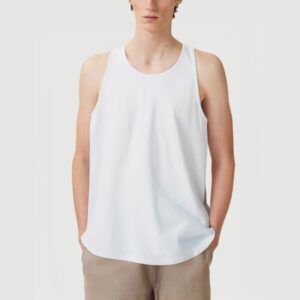 Straight Rib Crew Neck Fitness Tank Top