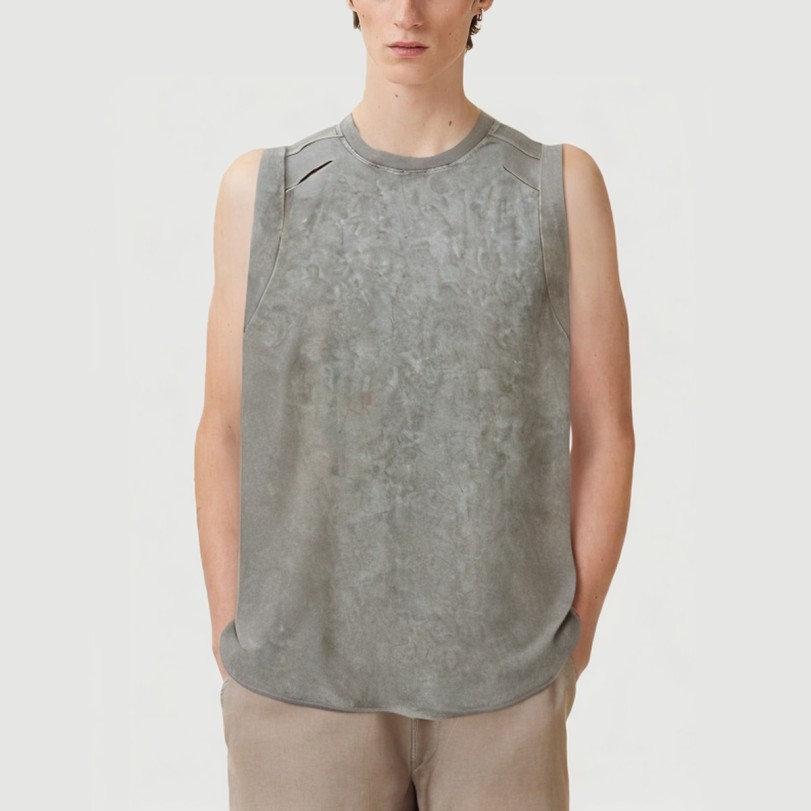 Casual sports style batik vest