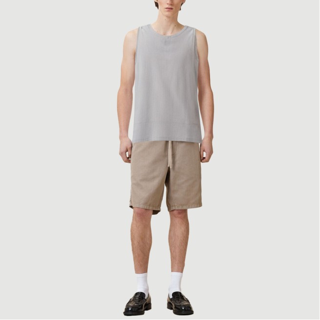 Cotton and linen high-low hem casual vest - Image 8