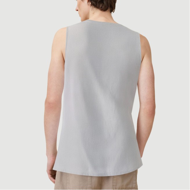 Cotton and linen high-low hem casual vest - Image 4