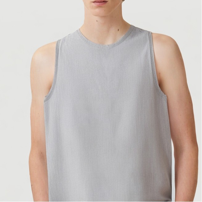 Cotton and linen high-low hem casual vest - Image 6