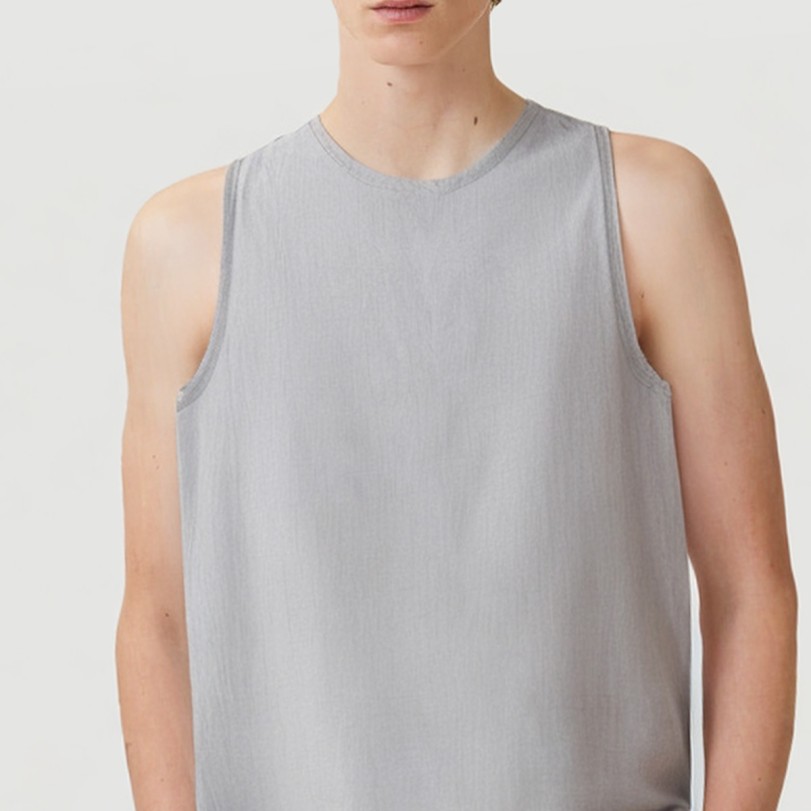 Cotton and linen high-low hem casual vest - Image 5