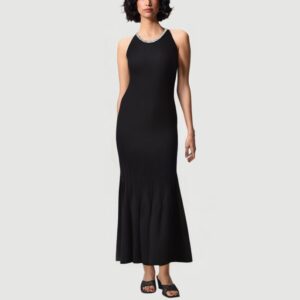 Elegant Rhinestone Open Back Mermaid Dress