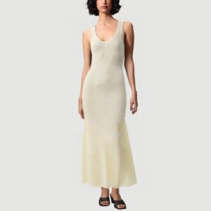 Elegant crocheted hollow knitted long skirt